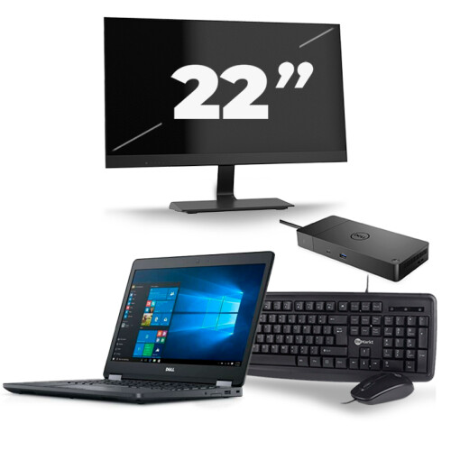 Refurbished Dell Latitude E5470 - Intel Core i5-6e Generatie - 14 inch - 8GB RAM - 256GB SSD - Windows 11 + 1x 22 inch Monitor Tweedehands