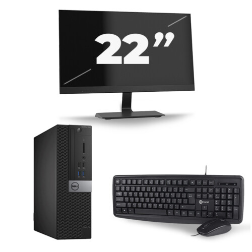Refurbished Dell Optiplex 3040 SFF - Intel Core i7-6e Generatie - 8GB RAM - 256GB SSD - Windows 11 + 1x 22 inch Monitor Tweedehands