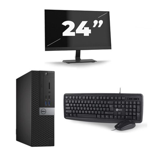 Refurbished Dell Optiplex 3040 USFF - Intel Core i7-6e Generatie - 16GB RAM - 256GB SSD - Windows 11 + 1x 24 inch Monitor Tweedehands