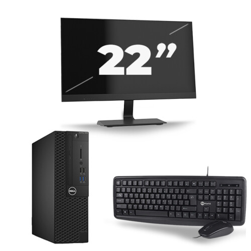 Refurbished Dell Optiplex 3050 SFF - Intel Core i5-7e Generatie - 8GB RAM - 256GB SSD - Windows 11 + 1x 22 inch Monitor Tweedehands