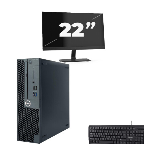 Refurbished Dell OptiPlex 3070 SFF - Intel Core i3-9e Generatie - 8GB RAM - 256GB SSD - Windows 11 + 1x 22 inch Monitor Tweedehands