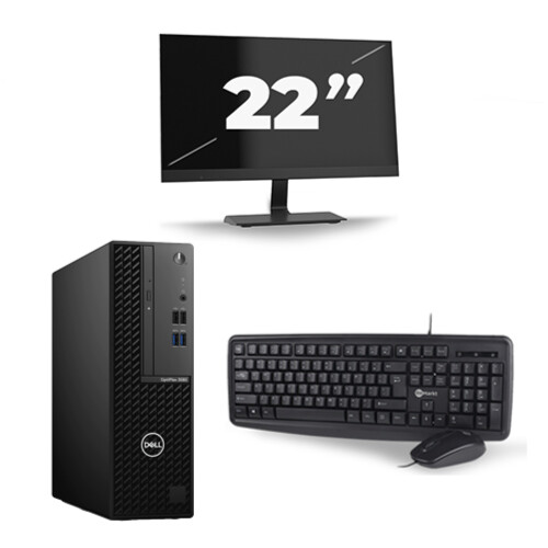 Refurbished Dell Optiplex 3080 Micro USFF - Intel Core i5-10e Generatie - 8GB RAM - 256GB SSD - Windows 11 + 1x 22 inch Monitor Tweedehands