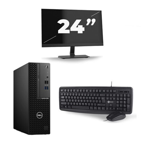 Refurbished Dell OptiPlex 3080 Micro USFF - Intel Core i7-10e Generatie - 8GB RAM - 256GB SSD - Windows 11 + 1x 24 inch Monitor Tweedehands