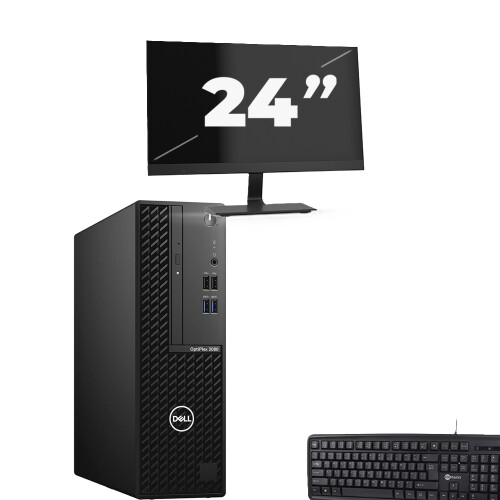 Refurbished DELL OPTIPLEX 3080 SFF - Intel Core i7-10e Generatie - 8GB RAM - 256GB SSD - Windows 11 + 1x 24 inch Monitor Tweedehands