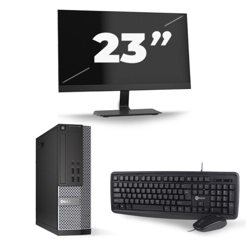 Refurbished Dell Optiplex 7020 SFF - Intel Core i3-4e Generatie - 8GB RAM - 120GB SSD - Windows 10 + 1x 23 inch Monitor Tweedehands