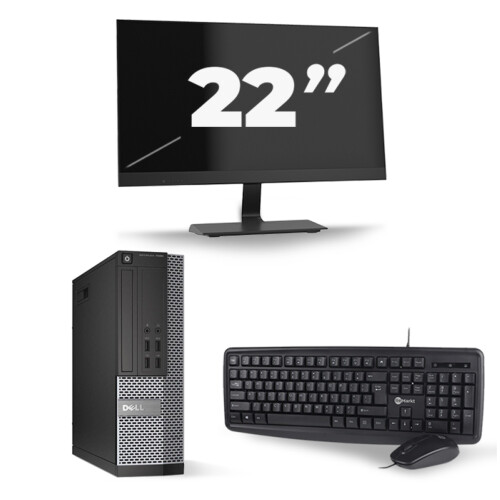Refurbished Dell Optiplex 7020 SFF - Intel Core i7-4e Generatie - 16GB RAM - 256GB SSD - Windows 10 + 1x 22 inch Monitor Tweedehands
