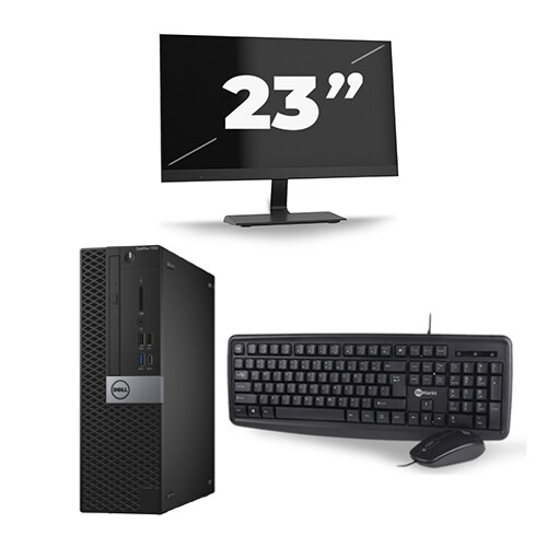 Refurbished Dell Optiplex 7040 Micro Tower - Intel Core i7-6e Generatie - 16GB RAM - 256GB SSD - Windows 11 + 1x 23 inch Monitor