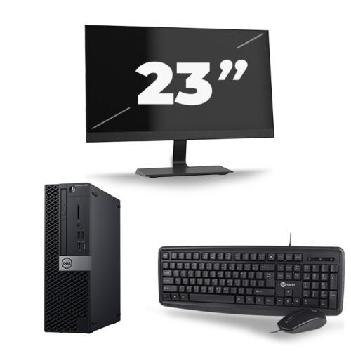Refurbished Dell Optiplex 7060 SFF - Intel Core i5-8e Generatie - 8GB RAM - 256GB SSD - Windows 11 + 1x 23 inch Monitor Tweedehands