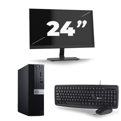 Refurbished Dell OptiPlex 7070 SFF - Intel Core i5-9e Generatie - 8GB RAM - 256GB SSD - Windows 11 + 1x 24 inch Monitor Tweedehands