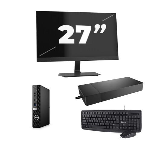 Refurbished Dell OptiPlex 7080 USFF - Intel Core i3-10e Generatie - 8GB RAM - 256GB SSD - Windows 11 + 1x 27 inch Monitor Tweedehands