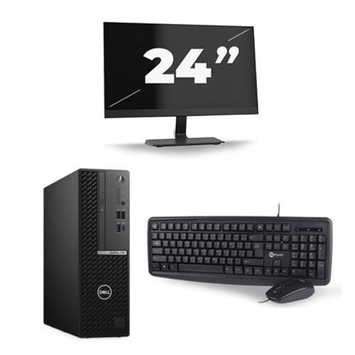 Refurbished Dell OptiPlex 7080 USFF - Intel Core i5-10e Generatie - 8GB RAM - 256GB SSD - Windows 11 + 1x 24 inch Monitor Tweedehands