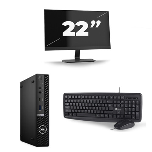 Refurbished Dell Optiplex 7090 Micro USFF - Intel Core i5-10e Generatie - 8GB RAM - 256GB SSD - Windows 11 + 1x 22 inch Monitor Tweedehands