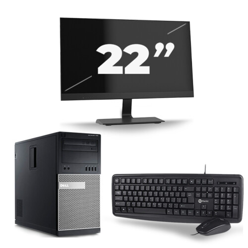 Refurbished Dell Optiplex 790 Micro Tower - Intel Core i7-2e Generatie - 16GB RAM - 256GB SSD - Windows 10 + 1x 22 inch Monitor Tweedehands