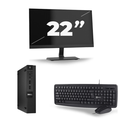 Refurbished Dell Optiplex 9020M USFF - Intel Core i5-4e Generatie - 8GB RAM - 256GB SSD - Windows 10 + 1x 22 inch Monitor Tweedehands