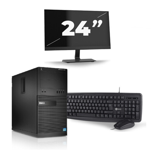 Refurbished Dell Optiplex XE2 Micro Tower - Intel Core i7-4e Generatie - 16GB RAM - 256GB SSD - Windows 10 + 1x 24 inch Monitor Tweedehands