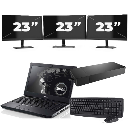 Refurbished Dell Precision 3350 - Intel Core i7-10e Generatie - 15 inch - 8GB RAM - 256GB SSD - Windows 11 + 3x 23 inch Monitor Tweedehands