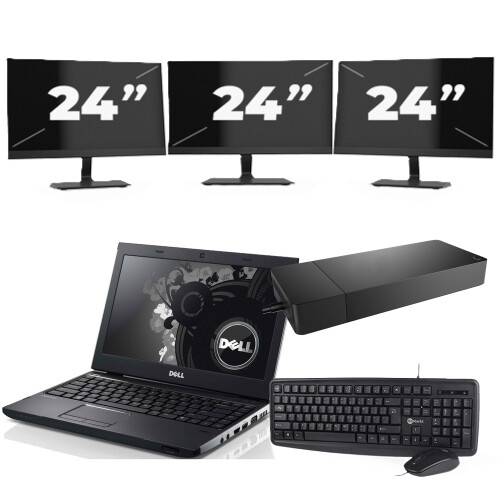 Refurbished Dell Precision 3350 - Intel Core i7-10e Generatie - 15 inch - 16GB RAM - 256GB SSD - Windows 11 + 3x 24 inch Monitor Tweedehands