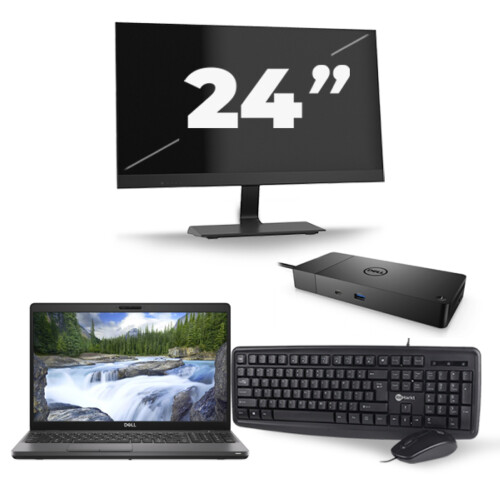 Refurbished Dell Precision 3541 - Intel Core i7-9e Generatie - 15 inch - 8GB RAM - 256GB SSD - Windows 11 + 1x 24 inch Monitor Tweedehands