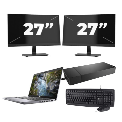Refurbished Dell Precision 3550 - Intel Core i7-10e Generatie - 15 inch - 16GB RAM - 256GB SSD - GPU - Windows 11 Home + 2x 27 inch Monitor Tweedehands