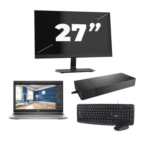 Refurbished Dell Precision 3560 - Intel Core i7-11e Generatie - 15 inch - 16GB RAM - 256GB SSD - GPU - Windows 11 Home + 1x 27 inch Monitor Tweedehands