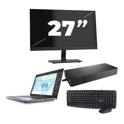 Refurbished Dell Precision 3561 - Intel Core i7-11e Generatie - 15 inch - 16GB RAM - 256GB SSD - GPU - Windows 11 Home + 1x 27 inch Monitor Tweedehands
