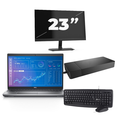 Refurbished Dell Precision 3571 - Intel Core i5-12e Generatie - 15 inch - 8GB RAM - 256GB SSD - Windows 11 Home + 1x 23 inch Monitor Tweedehands