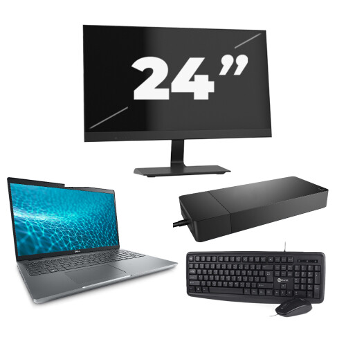 Refurbished Dell Precision 3571 - Intel Core i5-12e Generatie - 15 inch - 16GB RAM - 256GB SSD - Windows 11 Home + 1x 24 inch Monitor Tweedehands