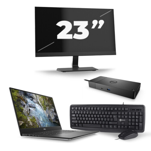 Refurbished Dell Precision 5540 - Intel Core i7-9e Generatie - 15 inch - 16GB RAM - 256GB SSD - Windows 11 + 1x 23 inch Monitor Tweedehands