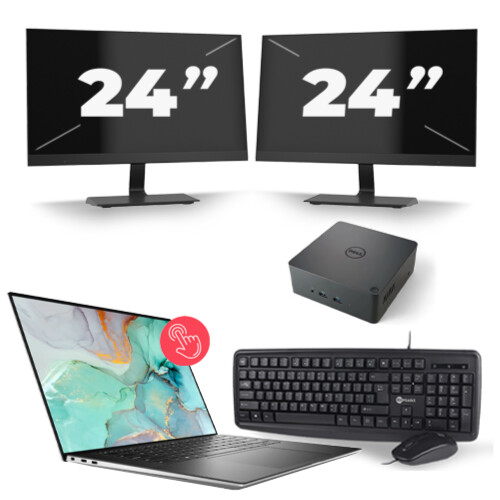Refurbished Dell Precision 5560 - Intel Core i7-11e Generatie - 15 inch - Touch - 16GB RAM - 256GB SSD - Windows 11 Home + 2x 24 inch Monitor Tweedehands
