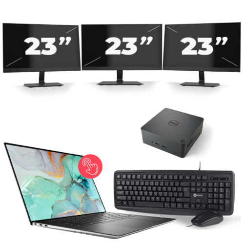 Refurbished Dell Precision 5560 - Intel Core i7-11e Generatie - 15 inch - Touch - 16GB RAM - 256GB SSD - Windows 11 Home + 3x 23 inch Monitor Tweedehands