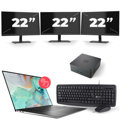Refurbished Dell Precision 5560 - Intel Core i7-11e Generatie - 15 inch - Touch - 16GB RAM - 256GB SSD - Windows 11 Home + 3x 22 inch Monitor Tweedehands