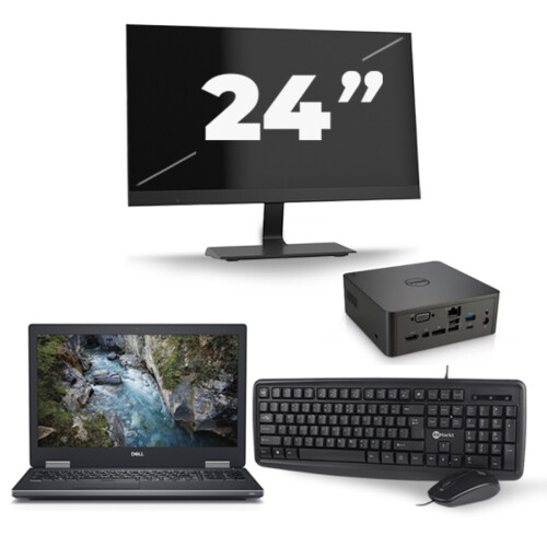Refurbished Dell Precision 7530 - Intel Core i7-8e Generatie - 15 inch - 16GB RAM - 256GB SSD - Windows 11 + 1x 24 inch Monitor Tweedehands