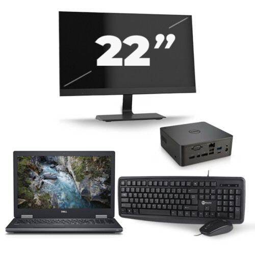 Refurbished Dell Precision 7530 - Intel Core i7-8e Generatie - 15 inch - 16GB RAM - 256GB SSD - Windows 11 + 1x 22 inch Monitor Tweedehands