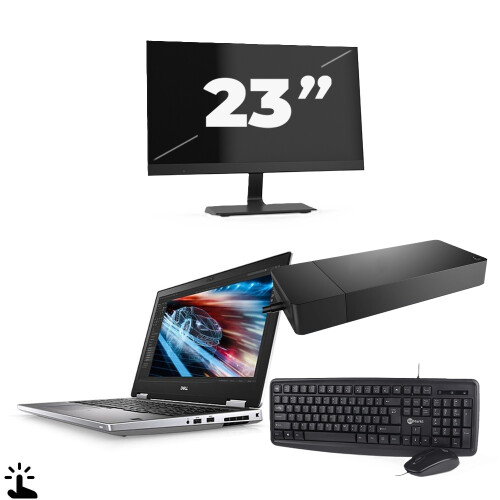 Refurbished Dell Precision 7540 - Intel Core i7-9e Generatie - 15 inch - Touch - 16GB RAM - 256GB SSD - Windows 11 Home + 1x 23 inch Monitor Tweedehands