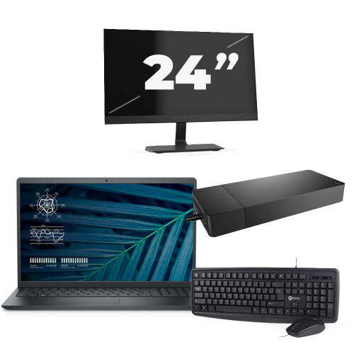 Refurbished Dell Vostro 15 3510 - Intel Core i5-11e Generatie - 15 inch - 8GB RAM - 256GB SSD - Windows 11 Home + 1x 24 inch Monitor Tweedehands