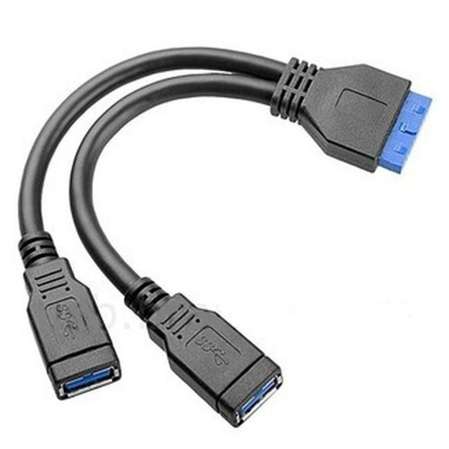 Refurbished Dual USB 3.0 A Female to 20-pin Header Female Tweedehands