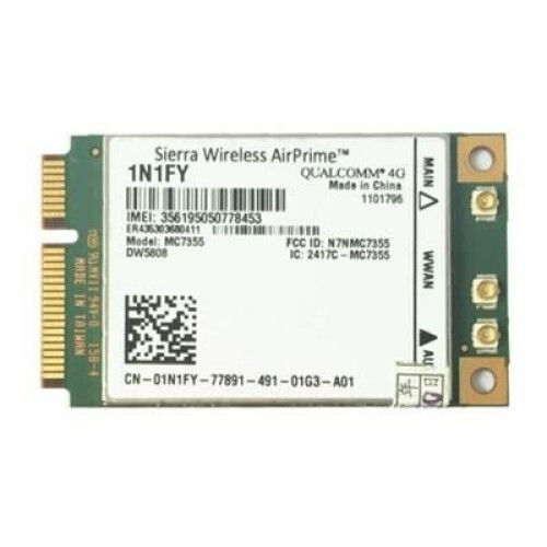 Refurbished DW5808 4G LTE Mini-PCI Express Mobile Broadband WWAN Card, P/N:1N1FY Tweedehands