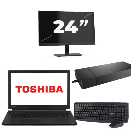 Refurbished Dynabook Satellite Pro A50-EC - Intel Core i3-8e Generatie - 15 inch - 8GB RAM - 256GB SSD - Windows 11 Home + 1x 24 inch Monitor Tweedehands