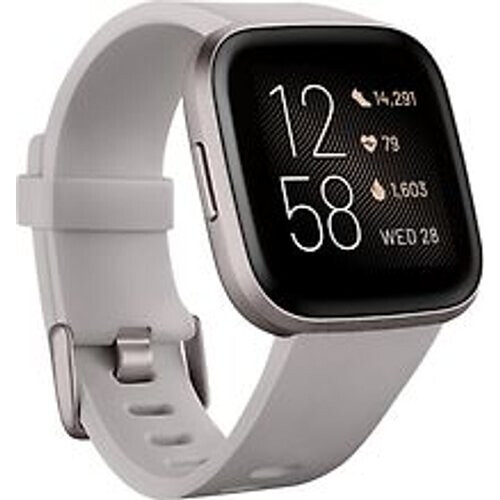 Refurbished Fitbit Versa 2 40 mm aluminium grijs met siliconen armband grijs [wifi] Tweedehands