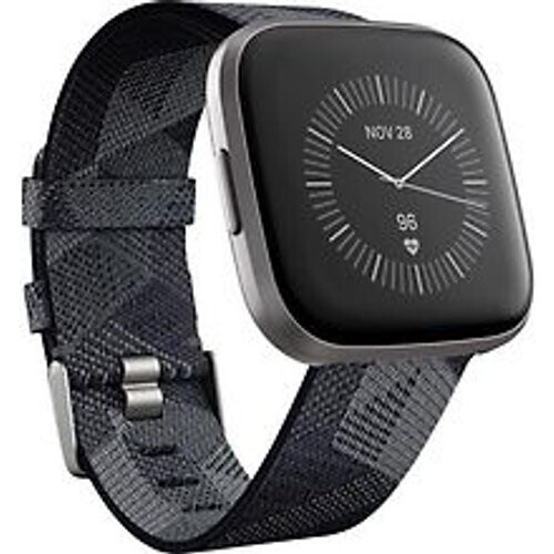 Refurbished Fitbit Versa 2 40 mm aluminium mist grey op stoffen bandje smoke [wifi]