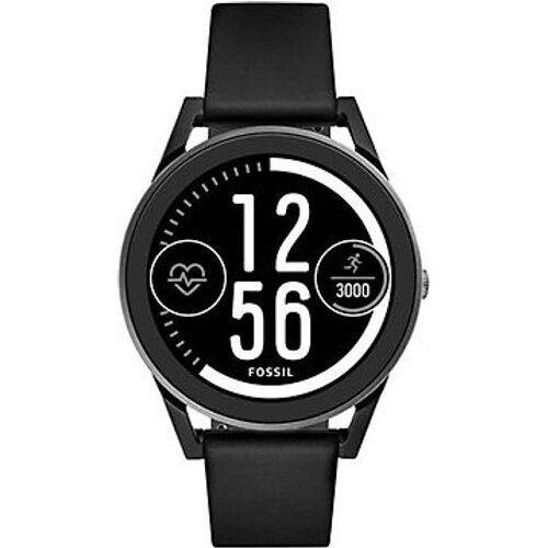 Refurbished Fossil Control 45 mm zwart met siliconen armband zwart [wifi, 3e generatie] Tweedehands