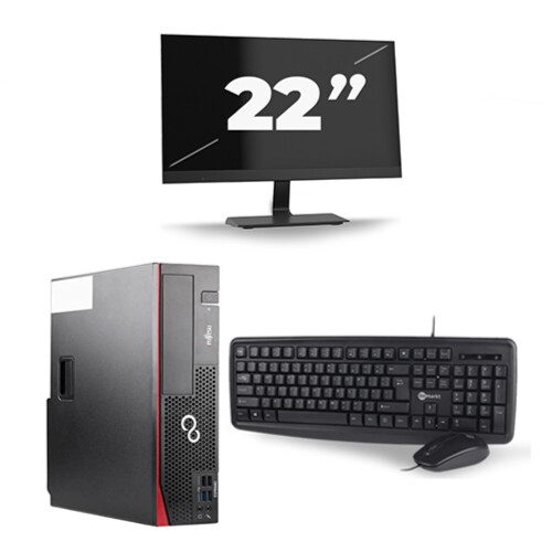 Refurbished Fujitsu Esprimo D556 SFF - Intel Core i5-6e Generatie - 8GB RAM - 256GB SSD - Windows 11 + 1x 22 inch Monitor Tweedehands