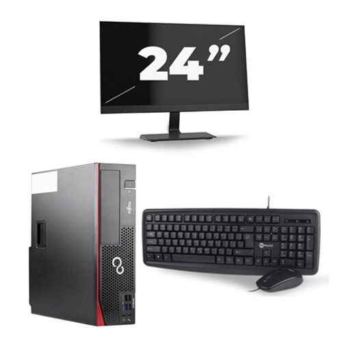Refurbished Fujitsu Esprimo D556 SFF - Intel Core i5-6e Generatie - 8GB RAM - 256GB SSD - Windows 11 + 1x 24 inch Monitor Tweedehands