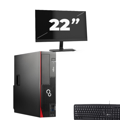 Refurbished Fujitsu Esprimo D757 SFF - Intel Core i5-6e Generatie - 8GB RAM - 256GB SSD - Windows 11 + 1x 22 inch Monitor Tweedehands