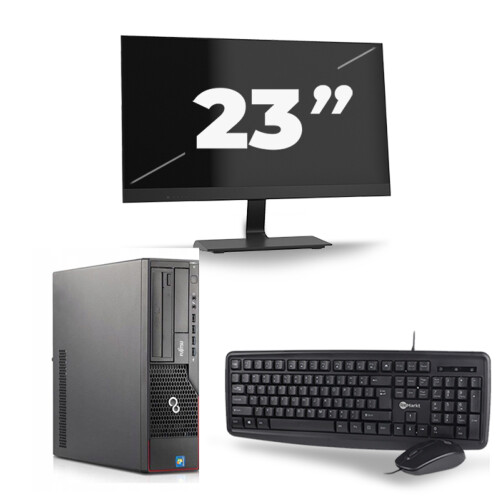 Refurbished Fujitsu Esprimo E710 SFF - Intel Core i5-3e Generatie - 8GB RAM - 256GB SSD - Windows 10 + 1x 23 inch Monitor Tweedehands
