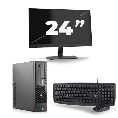 Refurbished Fujitsu Esprimo E710 SFF - Intel Core i5-3e Generatie - 8GB RAM - 256GB SSD - Windows 10 + 1x 24 inch Monitor Tweedehands