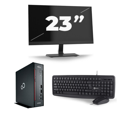 Refurbished Fujitsu Esprimo Q556 USFF - Intel Core i5-6e Generatie - 8GB RAM - 256GB SSD - Windows 11 + 1x 23 inch Monitor Tweedehands