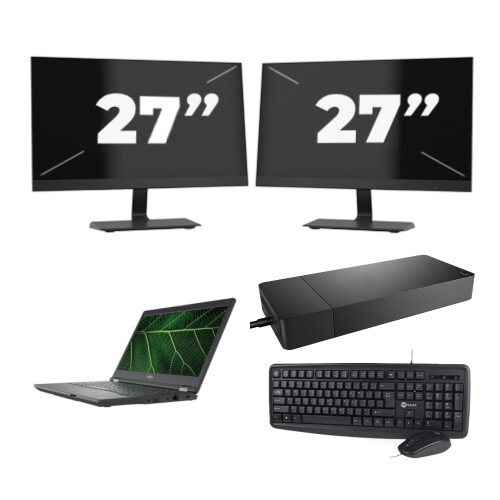 Refurbished Fujitsu LIFEBOOK E5411 - Intel Core i5-11e Generatie - 14 inch - 16GB RAM - 256GB SSD - Windows 11 Home + 2x 27 inch Monitor Tweedehands