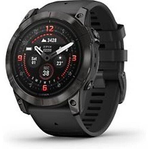 Refurbished Garmin Epix Pro (Gen 2) 51 mm zwart/carbon grijs Titan DLC met zwarte polsband [wifi, Sapphire] Tweedehands