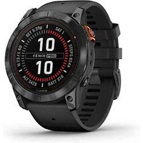 Refurbished Garmin Fenix 7X Pro 51 mm zwart met een zwarte siliconen polsband [Solar Edition] Tweedehands